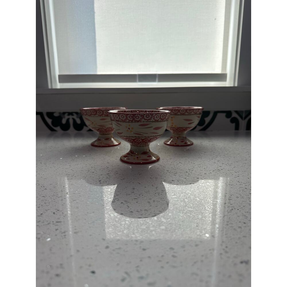 Set of 3 Temp-tations by Tara OLD WORLD RED Ice Cream Bowls